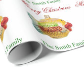 Papier Cadeau Personnaliser le nom moderne de Noël Poisson Ornem (Coin rond)