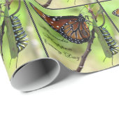 Papier Cadeau Personnaliser le texte sur ce papillon / Caterpill (Coin rond)