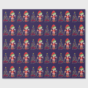 Papier Cadeau Personnaliser l'elfe de la fille blonde