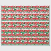 Papier Cadeau Personnaliser les chouettes des elfes de Noël (Plat)