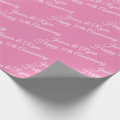 Papier Cadeau Personnaliser les noms, Bonne fête, Rose (Coin)