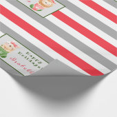 Papier Cadeau Personnaliser Lion et Chat Texte et nom (Coin)