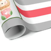 Papier Cadeau Personnaliser Lion et Chat Texte et nom (Coin rond)