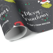 Papier Cadeau Personnaliser Nom de famille - Grinch (Coin rond)