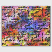 Papier Cadeau Personnaliser Nom Joyeux Anniversaire Couleur Spla (Plat)