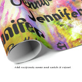 Papier Cadeau Personnaliser Nom Joyeux Anniversaire Couleur Spla