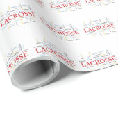 Papier Cadeau Personnaliser Nom Lacrosse Coach Merci Mots (Coin rond)