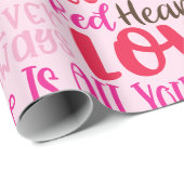 Papier Cadeau Personnaliser Nom Valentines Jour Coeurs rouges ro (Coin rond)