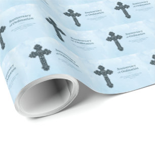 Papier Cadeau Personnaliser, Ordination Anniversaire Prêtre, Cr