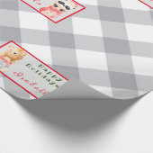 Papier Cadeau Personnaliser Panda et Ours Texte et nom (Coin)