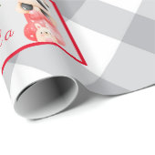 Papier Cadeau Personnaliser Panda et Ours Texte et nom (Coin rond)