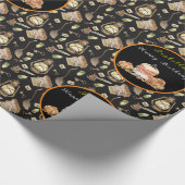 Papier Cadeau Personnaliser raccoon amusant Texte et couleur (Coin)