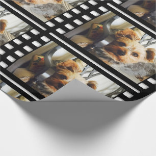 Papier Cadeau Personnaliser votre photo ou Yorkie sur banc