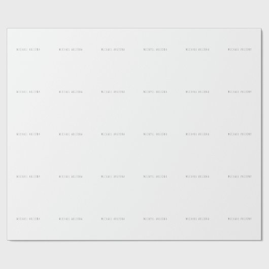 Papier Cadeau Personnel Moderne Exclusif Ajouter un Nom Minimali (Plat)