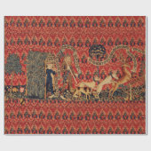 Papier Cadeau PERSONNES SAUVAGES EN CHASSE DE CERF, Animaux, Flo (Plat)