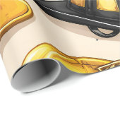 Papier Cadeau Pet helmet pattern fire station wrap (Coin rond)