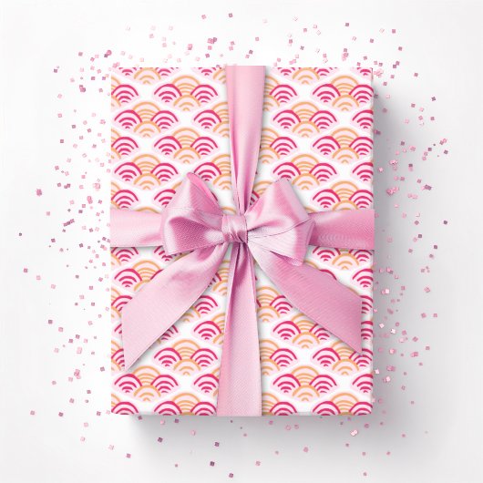 Papier Cadeau Petal Scallop in Pink and Orange