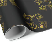 Papier Cadeau pétale de fleur d'or (Coin rond)