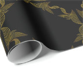 Papier Cadeau pétale de fleur d'or (Coin rond)