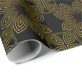 Papier Cadeau pétale de fleur d'or (Coin rond)