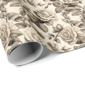 Papier Cadeau Pétale Rose classique (Coin rond)