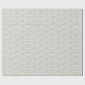 Papier Cadeau Pétales Blanches À Fleur D'Hydrangée Sur Sage (Plat)