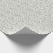 Papier Cadeau Pétales Blanches À Fleur D'Hydrangée Sur Sage (Coin)