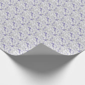 Papier Cadeau Pétales Blanches À Fleur D'Hydrangée Sur Violet (Coin)