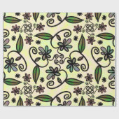 Papier Cadeau pétales botaniques papier d'emballage (Plat)