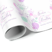 Papier Cadeau Pétales de fleur de confetti moderne enveloppement (Coin rond)