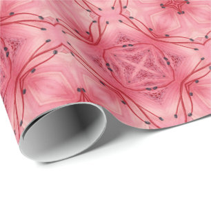 Papier Cadeau Pétales de fleurs abstraites en rose corail doux 