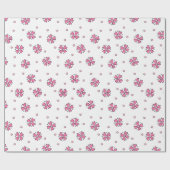 Papier Cadeau Pétales de fleurs de cœur rose (Plat)