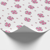 Papier Cadeau Pétales de fleurs de cœur rose (Coin)