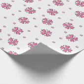 Papier Cadeau Pétales de fleurs de coeur roses (Coin)