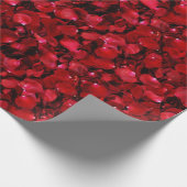 Papier Cadeau pétales de rose rouge horizontal (Coin)