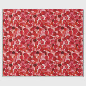 Papier Cadeau Pétales de rose rouge romantiques douche de mariée (Plat)