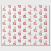 Papier Cadeau Pétales et Procuco Floral rose Chic Naissance nupt (Plat)