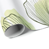 Papier Cadeau Pétales verts (Coin rond)