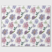 Papier Cadeau Pétales violets roses Arrière - plan blanc (Plat)