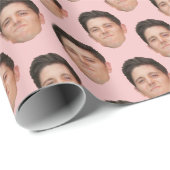 Papier Cadeau Pete Face ou Pet Photo Rose (Coin rond)