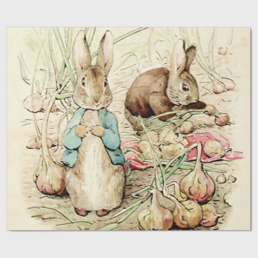 Papier Cadeau Peter and Benjamin Gather Onions by Beatrix Potter (Plat)