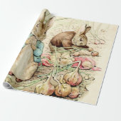 Papier Cadeau Peter and Benjamin Gather Onions by Beatrix Potter (Déroulé)