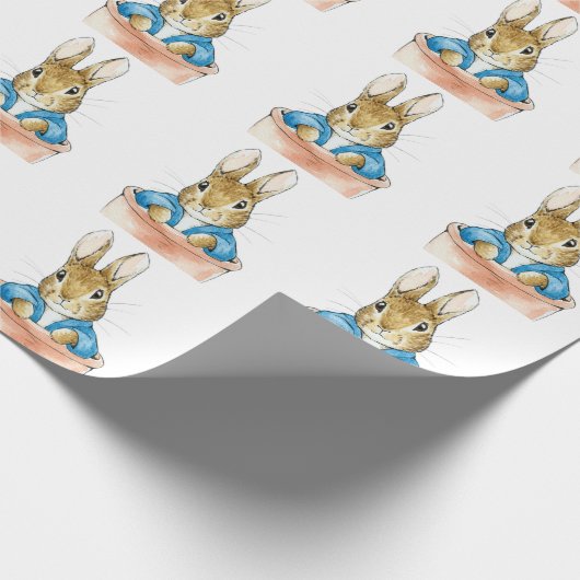 Papier Cadeau Peter le lapin assis dans un pot Plante (Coin)
