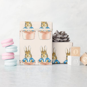 Papier Cadeau Peter le lapin assis en pot Plante