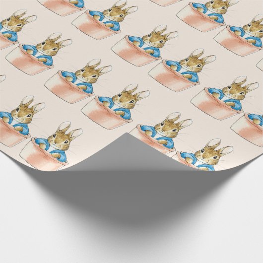 Papier Cadeau Peter le lapin assis en pot Plante (Coin)