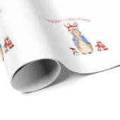 Papier Cadeau Peter le lapin célèbre Noël (Coin rond)