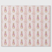 Papier Cadeau Peter le lapin rose veste Floral Frame (Plat)