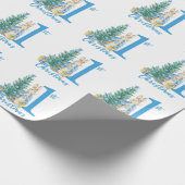 Papier Cadeau Peter Rabbit 1er Noël bleu (Coin)