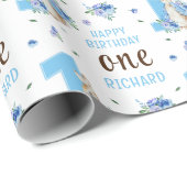 Papier Cadeau Peter Rabbit Bébé Le premier enveloppement d'anniv (Coin rond)