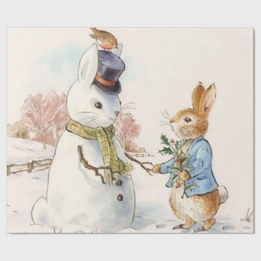 Papier Cadeau Peter Rabbit et le Snowman par Beatrix Potter (Plat)